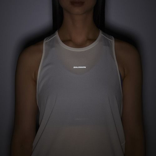 Moteriški bėgimo marškinėliai Salomon Shakeout Core Tank whisper white