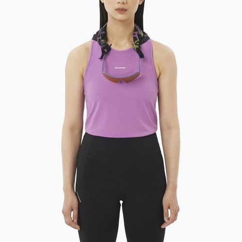 Moteriški bėgimo marškinėliai Salomon Shakeout Core Tank iris orchid