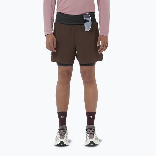 Vyriški bėgimo šortai Salomon Sense Aero 2IN1 5 "coffee bean"