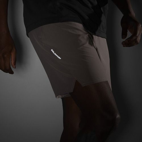 Vyriški bėgimo šortai Salomon Shakeout Core 2IN1 7" No Liner iron