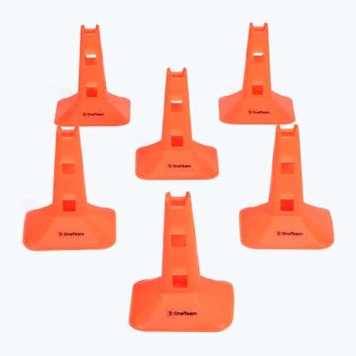 Treniruočių kuoliukai OneTeam TRFTB03 MD6 6 vnt. oranžiniai