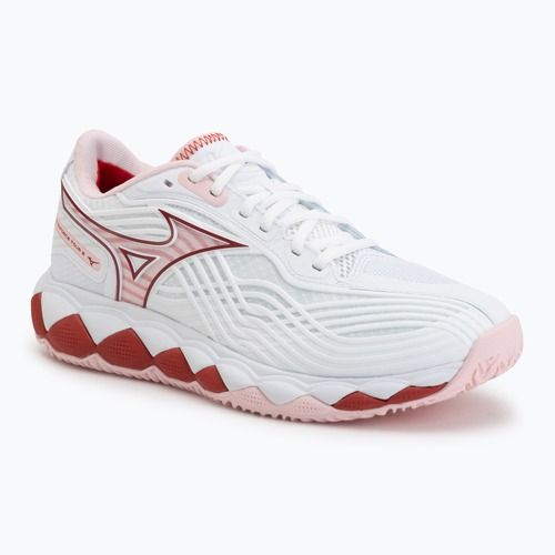 Moteriški teniso batai Mizuno Wave Enforce Tour 2 CC white/pinkesque/barbados/cherry