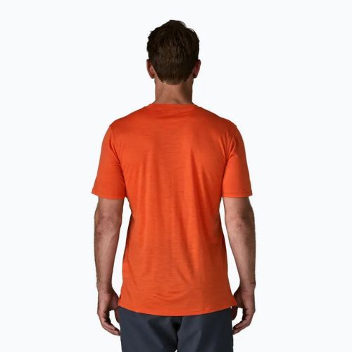 Vyriški marškinėliai Patagonia Cap Cool Merino Blend Graphic Shirt heritage header/coal orange