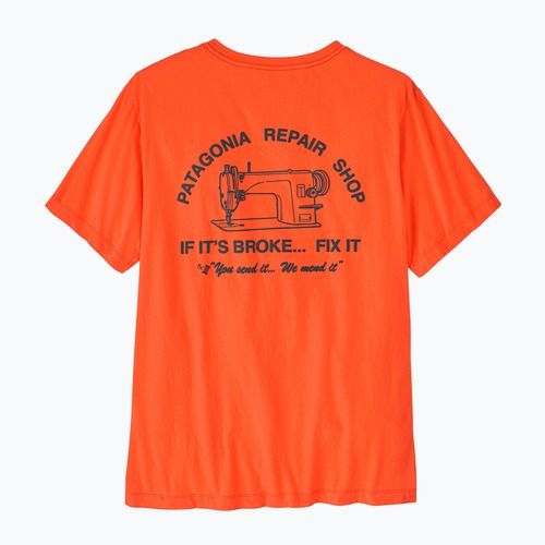Vyriški marškinėliai Patagonia Repair Shop orange peel