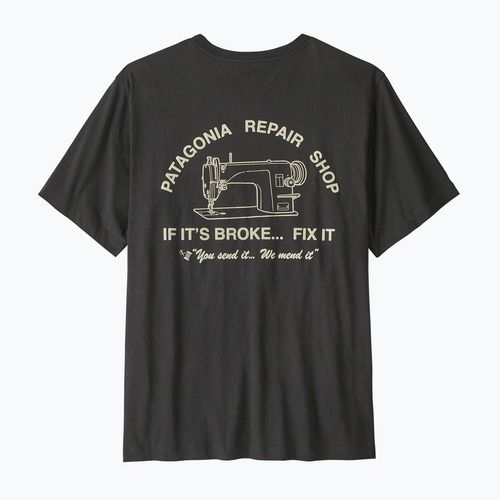 Vyriški marškinėliai Patagonia Repair Shop ink black