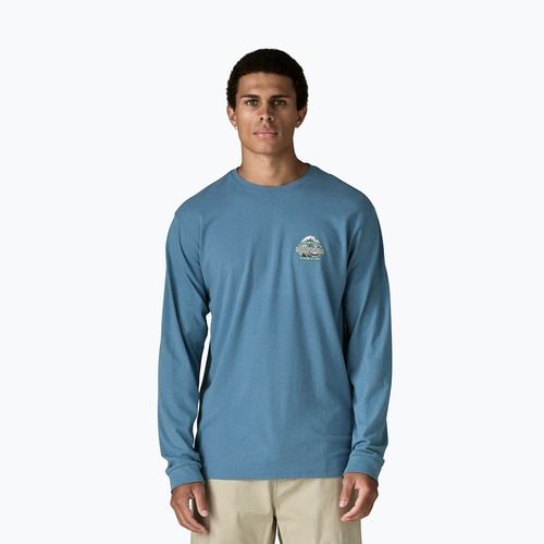 Vyriški žygio marškinėliai ilgomis rankovėmis Patagonia Great Waves Responsibili Tee shore blue