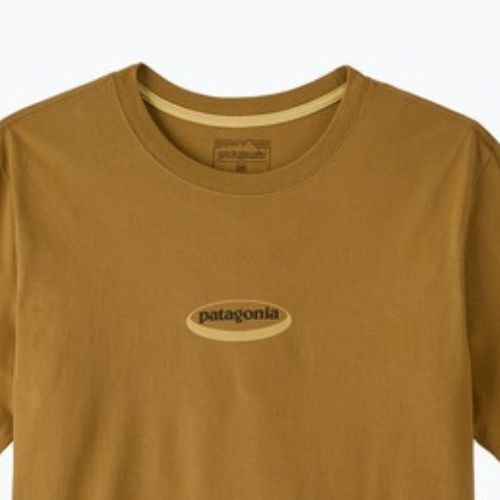 Vyriški marškinėliai Patagonia '95 Oval Logo bobcat brown/sunshine