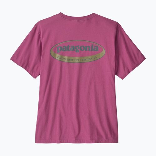 Vyriški marškinėliai Patagonia '95 Oval Logo faded magenta