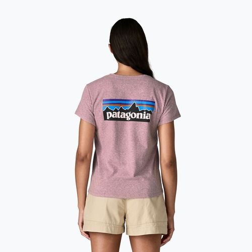 Moteriški marškinėliai Patagonia P-6 Logo Responsibili-Tee qulet violet