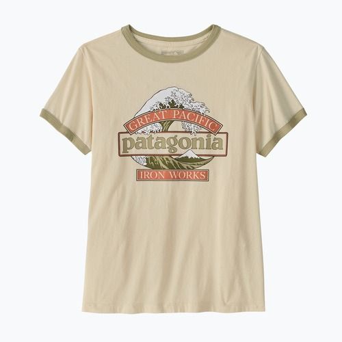 Moteriški marškinėliai Patagonia Great Waves Ringer Tee undyed natural