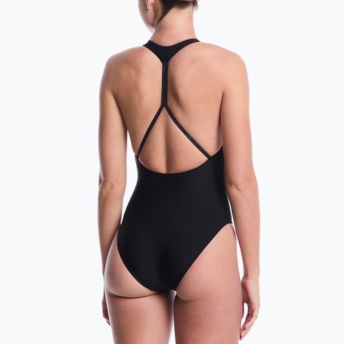 Moteriškas vientisas maudymosi kostiumėlis Nike Hydralock Luxe Sail Boat V-Neck black
