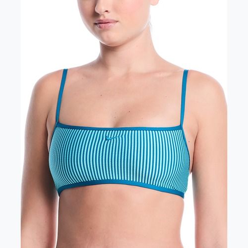 Maudymosi kostiumėlio viršus Nike Ripple Texture Bralette Classic Bikini bleached turquoise