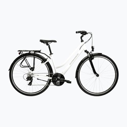 Moteriškas žygio dviratis KROSS Trans 1.0 In white/grey/gloss