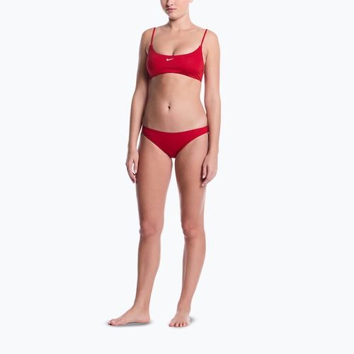 Moteriškas dviejų dalių maudymosi kostiumėlis Nike Essential Bralette Bikini gym red
