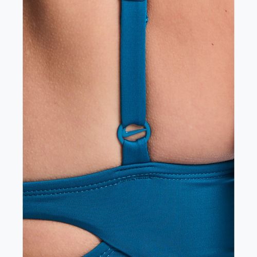 Moteriškas vientisas maudymosi kostiumėlis Nike Essential V-Neck green abyss