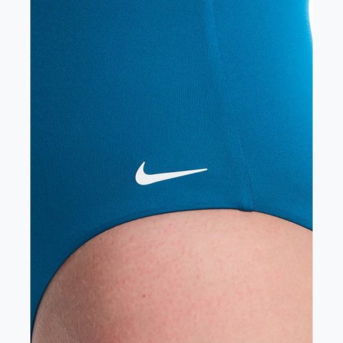 Moteriškas vientisas maudymosi kostiumėlis Nike Essential V-Neck green abyss