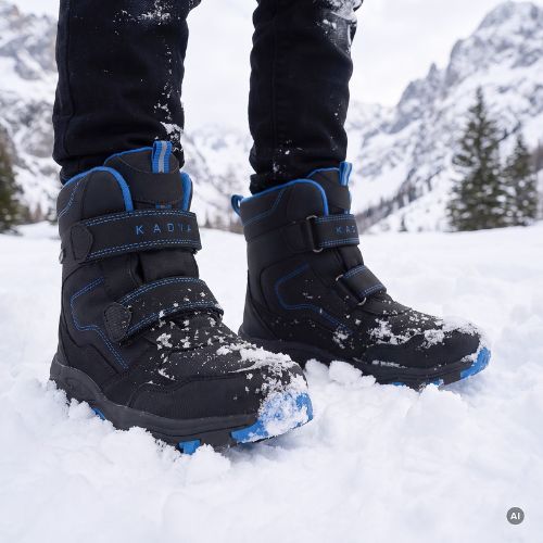 Vaikiški žieminiai batai KADVA Snowey Mid WP juodi