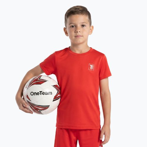 Vaikiškas futbolo komplektas OneTeam Precision Set marškinėliai ir šortai raudoni