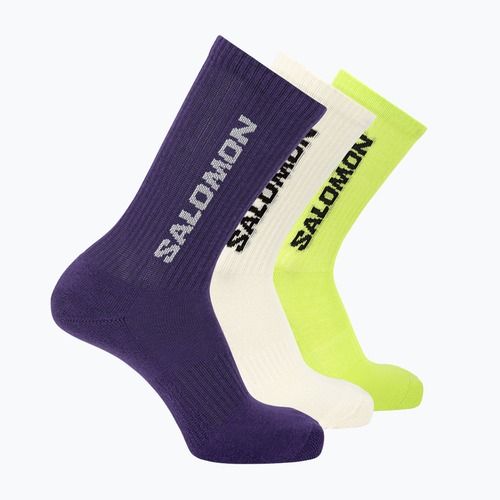 Kojinės Salomon Everyday Crew 3 pairs vanilla ice/acid lime/deep blue