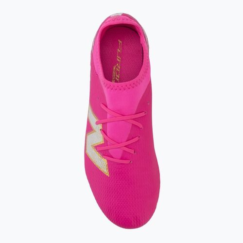 Vaikiški futbolo batai New Balance Furon Team V8 FG pink heat/sea salt/gold metallic