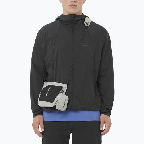 Vyriška vėjo nepraleidžianti striukė Salomon Outwind Full Zip gilios juodos spalvos