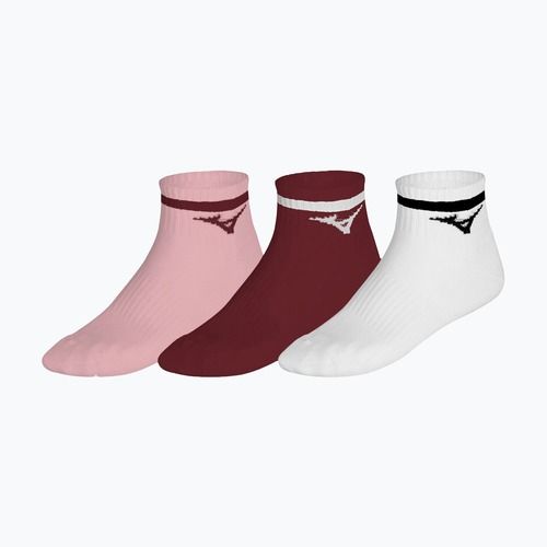 Kojinės Mizuno Training Mid With Line 3 pairs pinkesque/lava falls/white