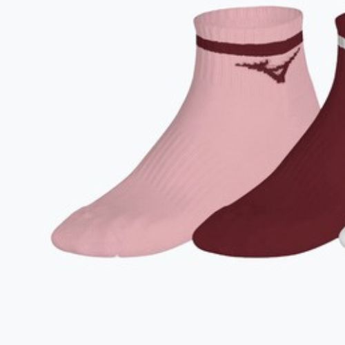 Kojinės Mizuno Training Mid With Line 3 pairs pinkesque/lava falls/white