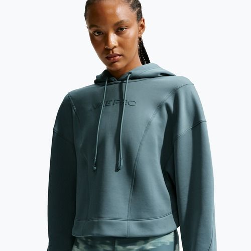 Moteriškas treniruočių džemperis Nike Pro Therma-Fit Hoodie mineral slate/white