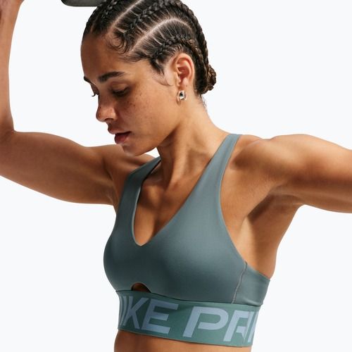 Treniruočių liemenėlė Nike Pro Sculpt Medium Support mineral slate/denim turquoise/white