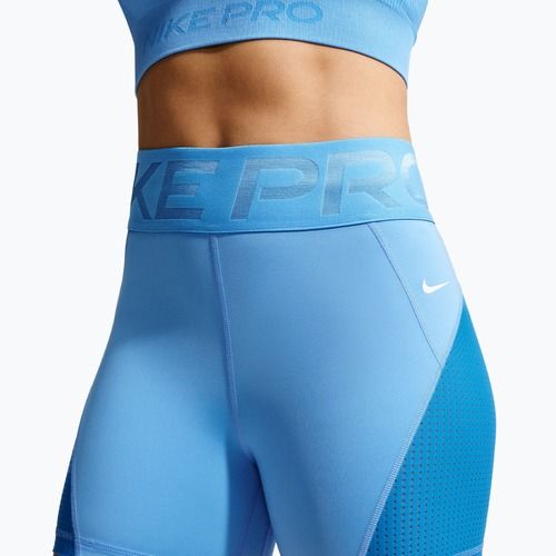 Moteriški šortai Nike Pro Sculpt High Waisted 5" Biker university blue/light photo blue/white
