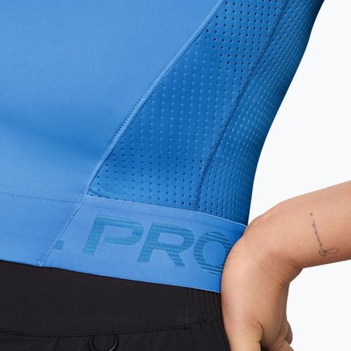 Moteriški treniruočių marškinėliai Nike Pro Dri-Fit university blue/light photo blue/white