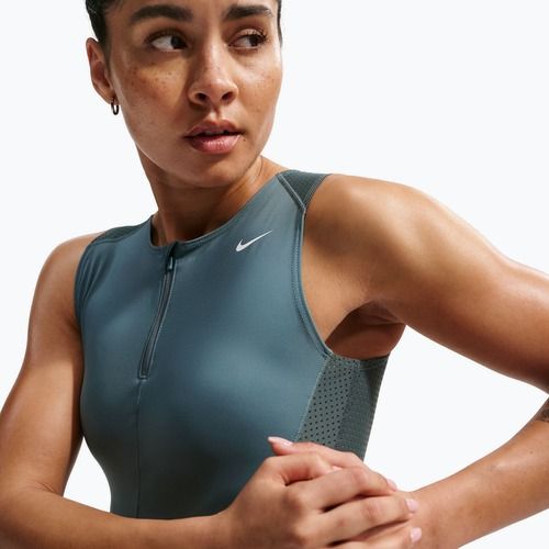 Moteriški treniruočių marškinėliai Nike Pro Dri-Fit mineral slate/faded spruce/white