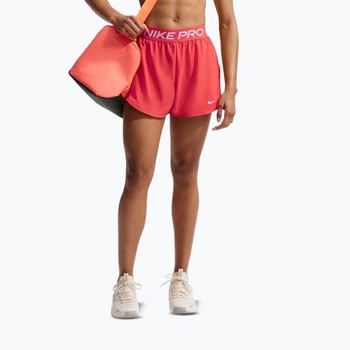 Moteriški treniruočių šortai Nike Pro 2in1 light crimson/white