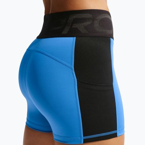 Moteriški treniruočių šortai Nike Pro Sculpt Dri-Fit High-Waisted Biker 5" light photo blue/black/white