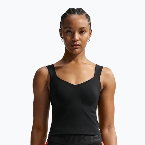Moteriški treniruočių marškinėliai Nike Pro Sculpt Medium Support Padded Tank black/white