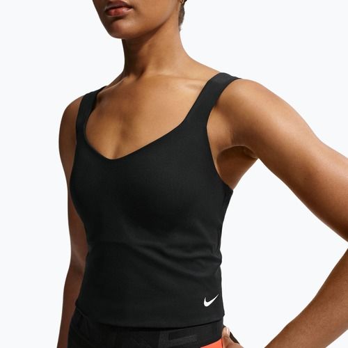 Moteriški treniruočių marškinėliai Nike Pro Sculpt Medium Support Padded Tank black/white