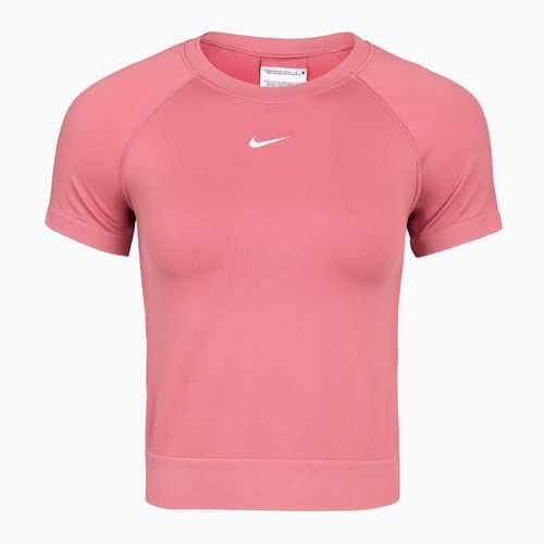 Moteriški treniruočių marškinėliai Nike Pro Seamless Dri-Fit peony/white