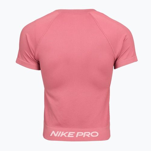 Moteriški treniruočių marškinėliai Nike Pro Seamless Dri-Fit peony/white