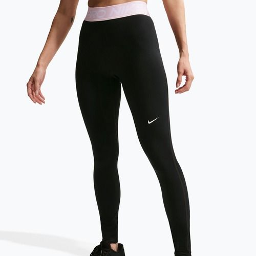 Moteriškos tamprės Nike Pro Mid-Rise Full black/pink foam/white