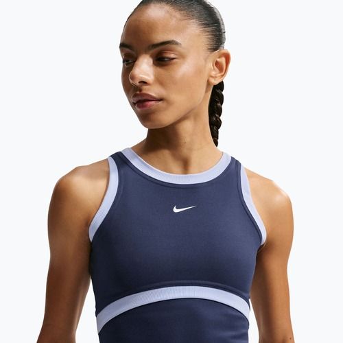 Moteriški treniruočių marškinėliai Nike One Dri-Fit midnight navy/hydrogen blue/white