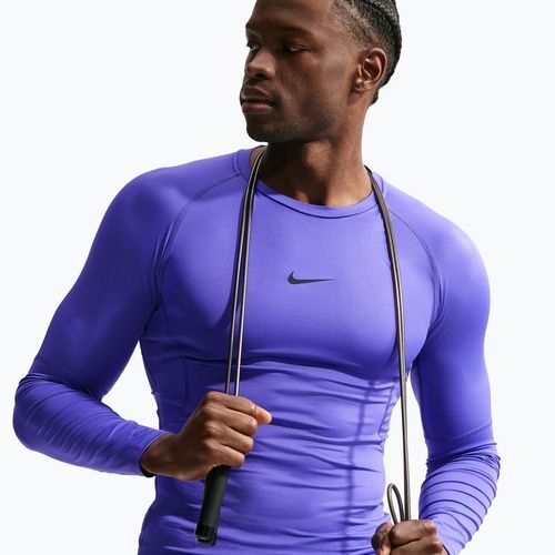 Vyriški treniruočių marškinėliai ilgomis rankovėmis Nike Pro Dri-Fit Tight Fitness persian violet/black