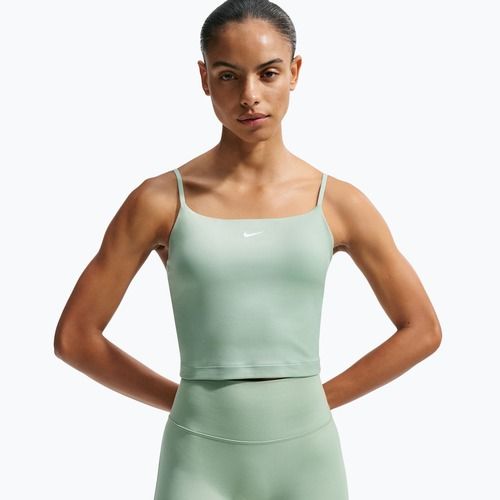 Moteriški treniruočių marškinėliai Nike One Medium Support steam/white