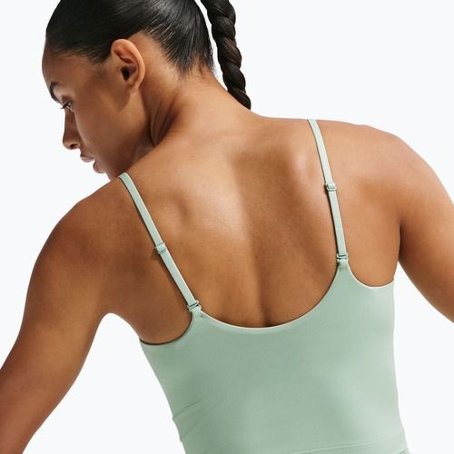Moteriški treniruočių marškinėliai Nike One Medium Support steam/white
