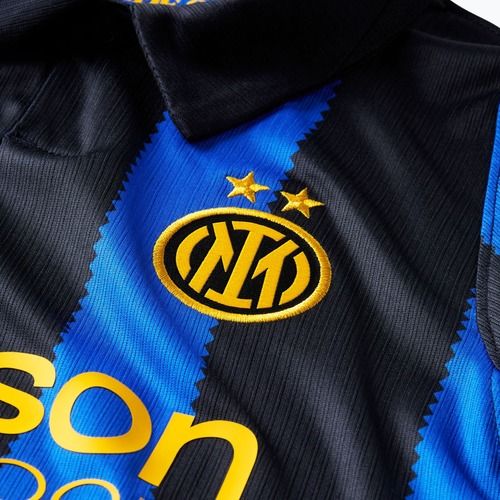 Vaikiški futbolo marškinėliai Nike Inter Milan Dri-Fit Stadium Home lyon blue/black/university gold