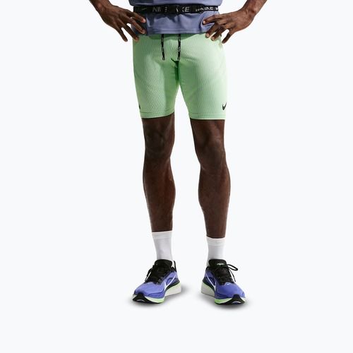 Vyriškos treniruočių tamprės Nike AeroSwift Dri-Fit ADV 1/2 Tights lime blast/steam/light silver/black
