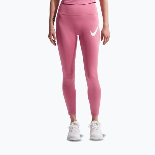 Moteriškos bėgimo tamprės Nike Tempo Swoosh Run High-Waisted 7/8 peony/white