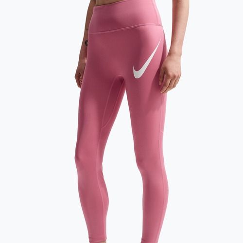 Moteriškos bėgimo tamprės Nike Tempo Swoosh Run High-Waisted 7/8 peony/white