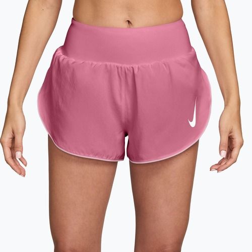 Moteriški bėgimo šortai Nike Tempo Swoosh Dri-Fit Mid-Rise Brief-Lined peony/pink foam/white