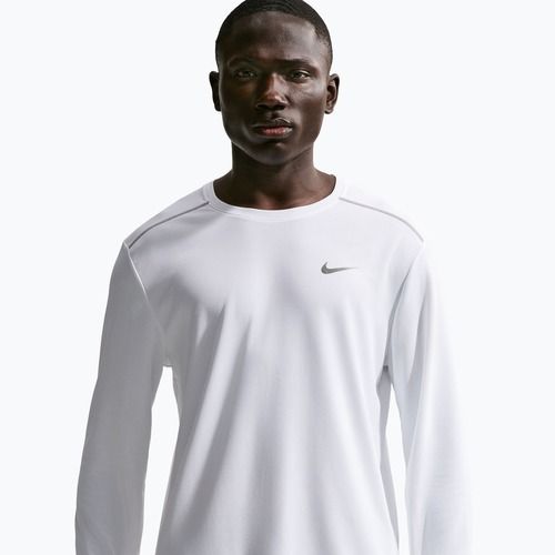 Vyriški bėgimo marškinėliai ilgomis rankovėmis Nike Miler Dri-Fit UV white