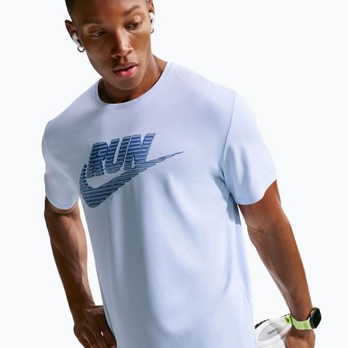 Vyriški bėgimo marškinėliai Nike Miler Dri-Fit UV hydrogen blue/lapis